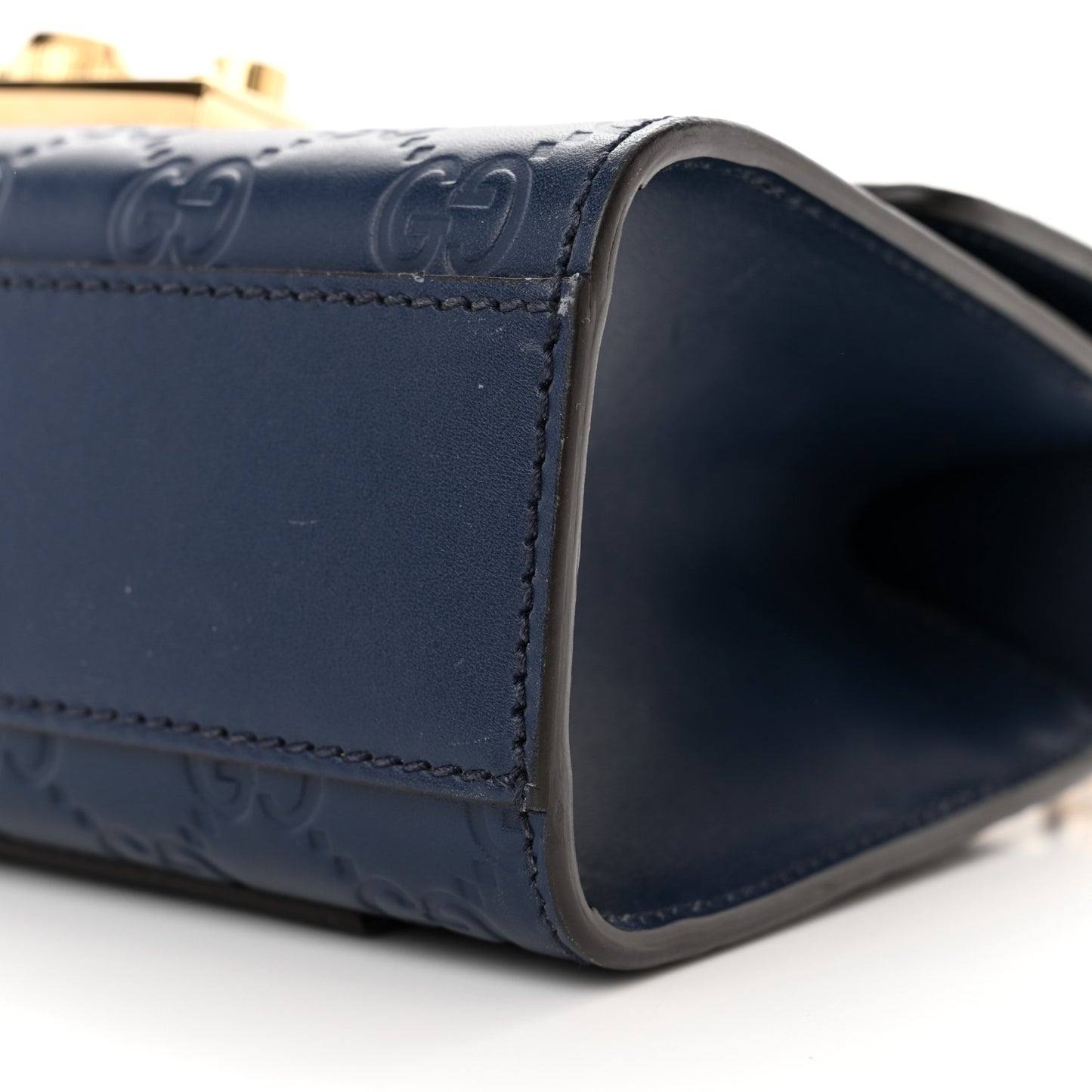 Guccissima Small Padlock Shoulder Bag Blue Agata