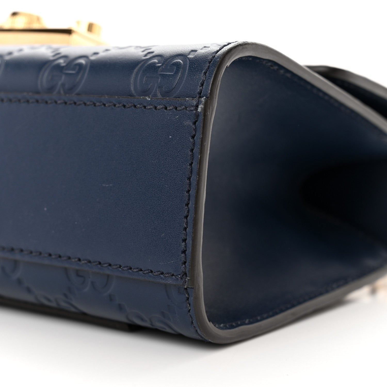 Gucci Guccissima Small Padlock Shoulder Bag Blue Agata 10 of 17