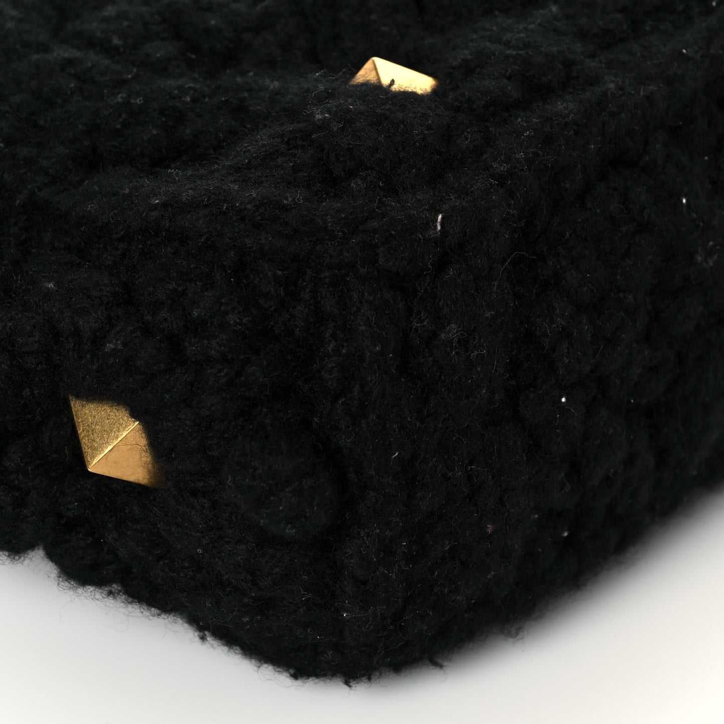 Cashmere Large Roman Stud Shoulder Bag Black