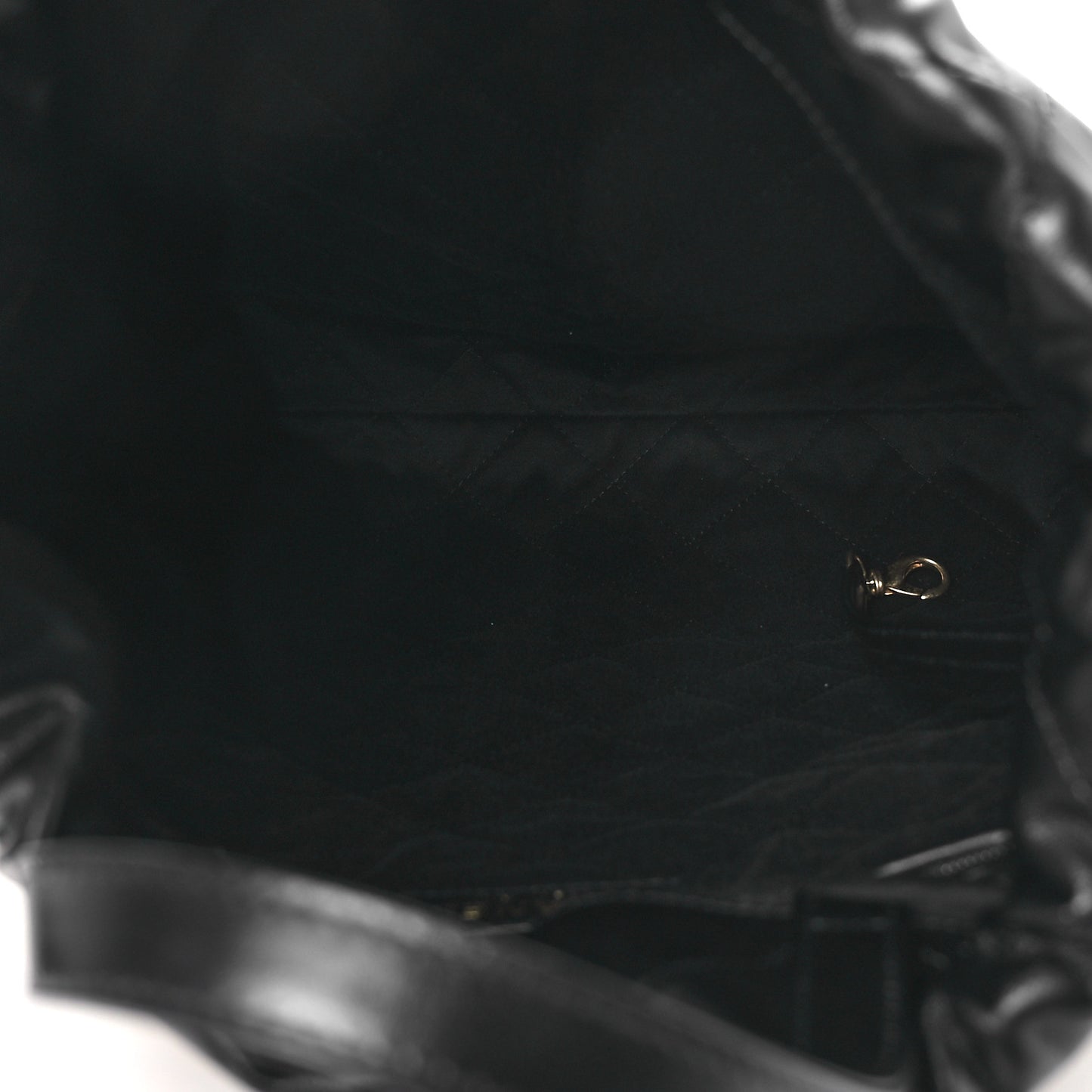 Shiny Calfskin Quilted Chanel 22 Backpack Black
