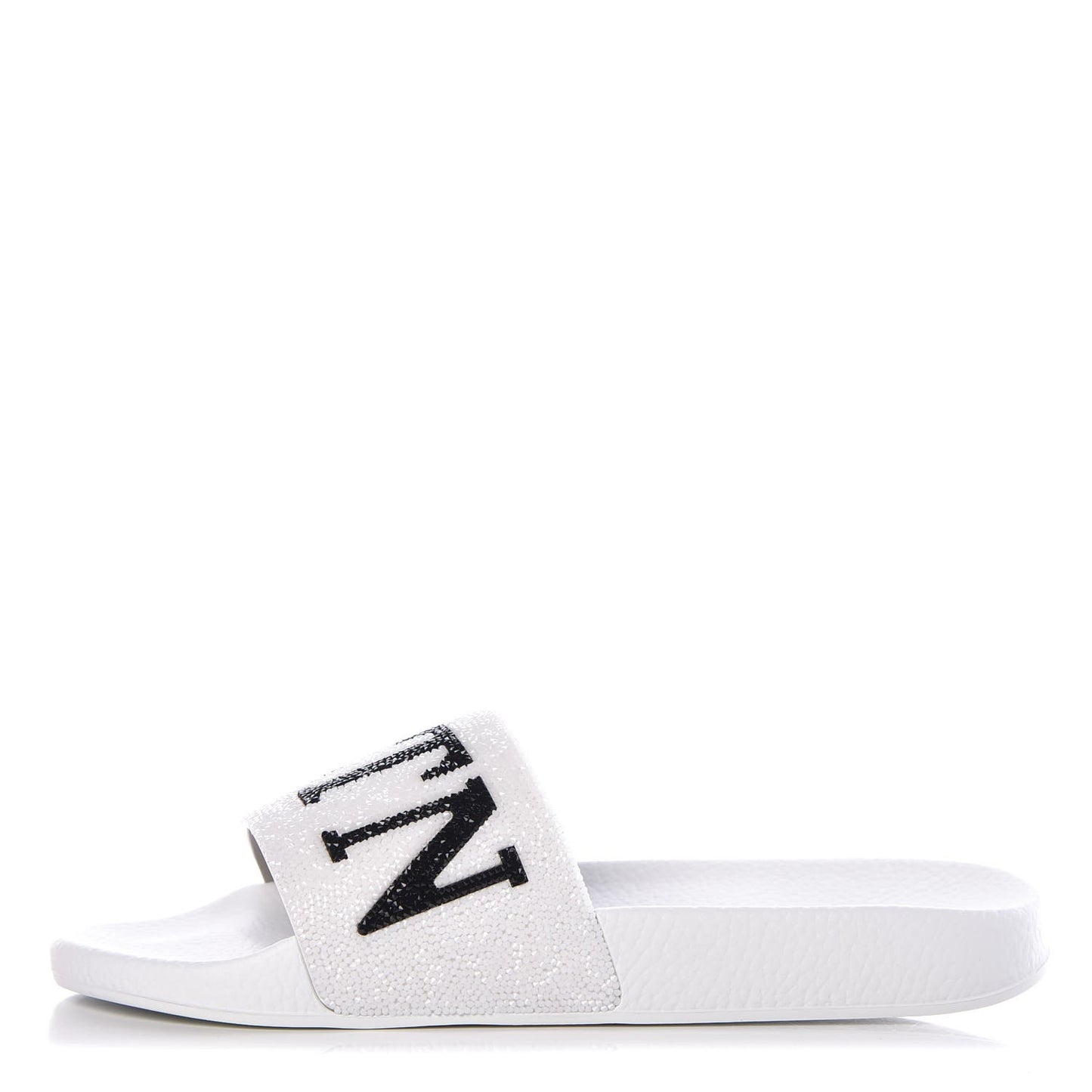 Rubber Swarovski VLTN Pool Slide Sandals 39 White