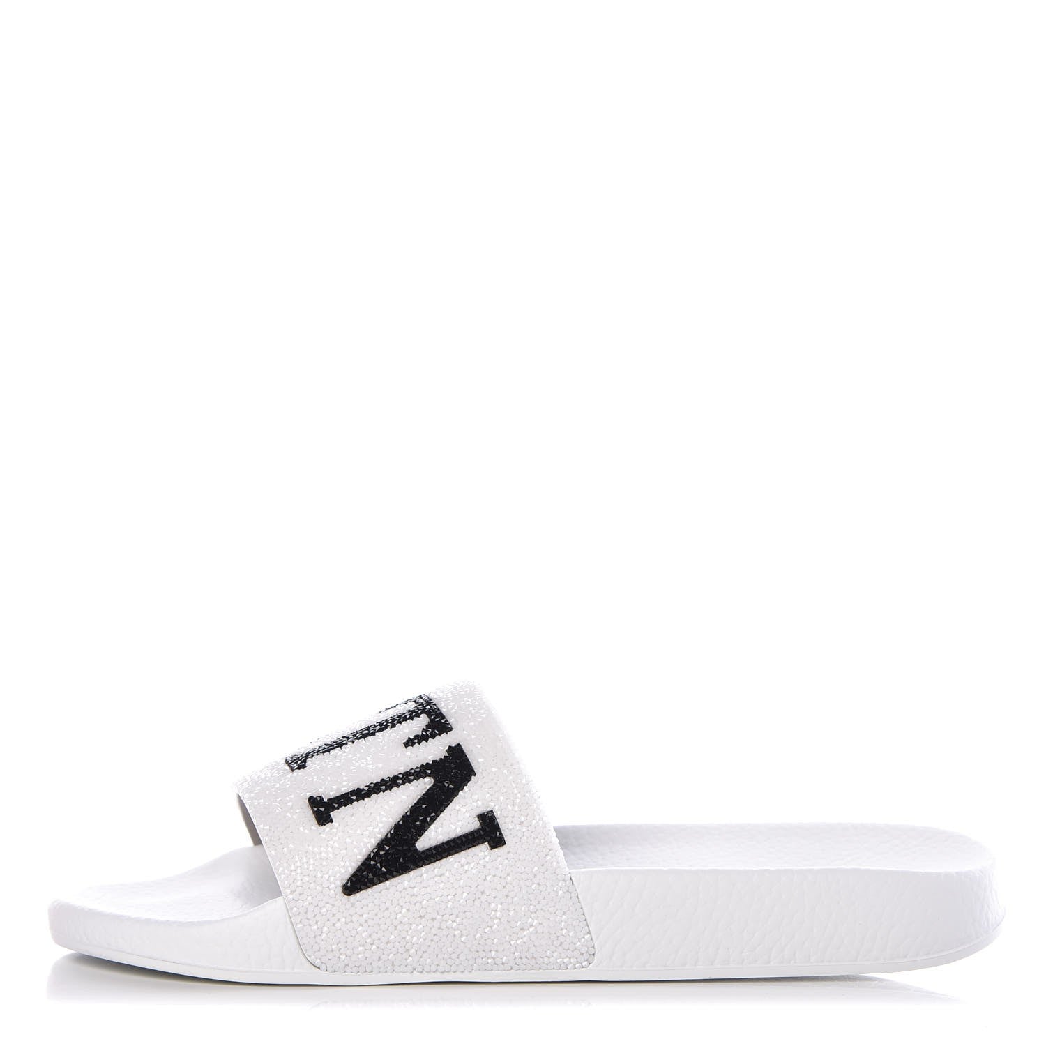 Valentino Garavani Rubber Swarovski VLTN Pool Slide Sandals 39 White 1 of 8