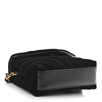 Saint Laurent Velvet Y Quilted Monogram Toy Loulou Chain Satchel French Black 4 of 10
