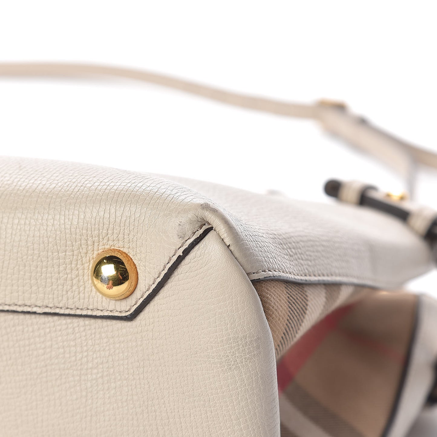 Derby Calfskin House Check Medium Banner Tote Beige