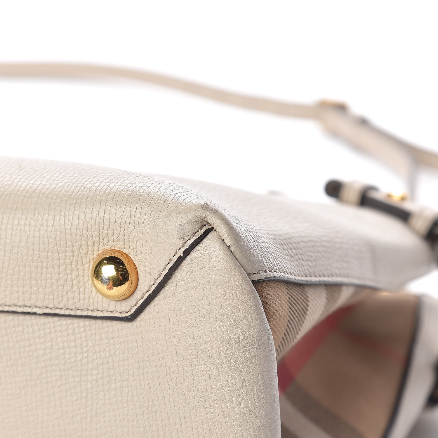 Burberry Derby Calfskin House Check Medium Banner Tote Beige 10 of 16