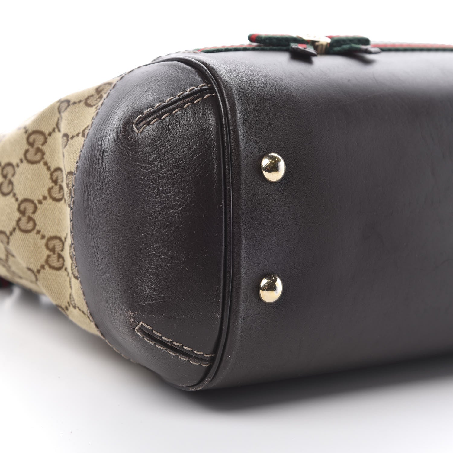 Gucci Monogram Web Mayfair Top Handle Satchel Dark Brown 9 of 19