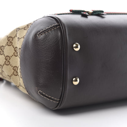 Gucci Monogram Web Mayfair Top Handle Satchel Dark Brown 9 of 19