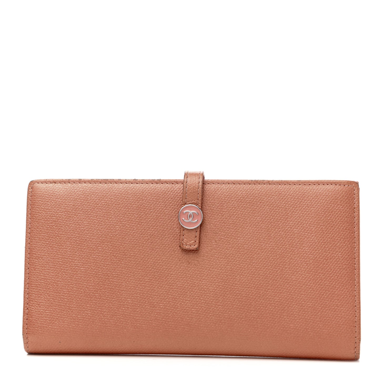 Grained Calfskin CC Button Wallet
