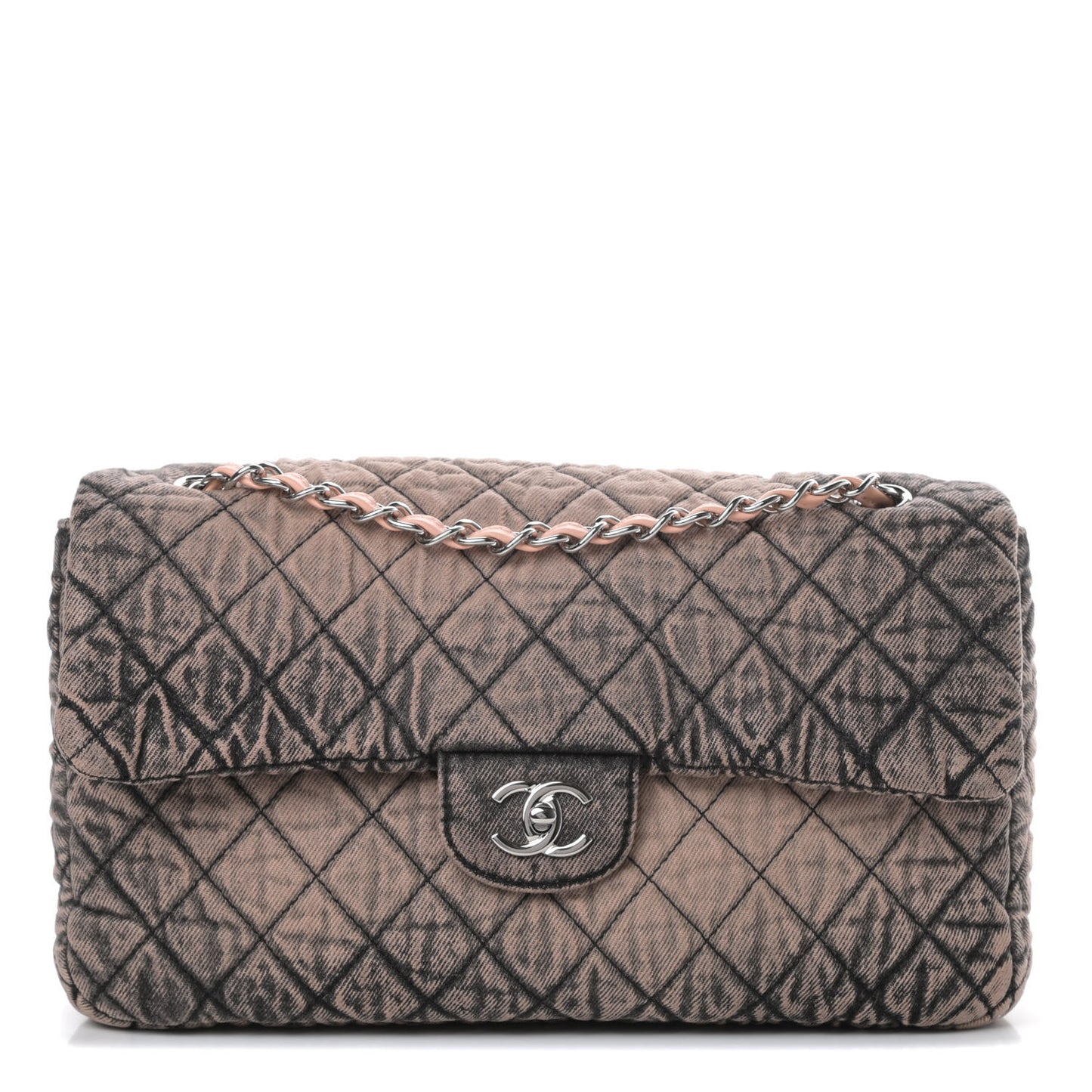 Denim Quilted Denimpression Flap Rose Clair