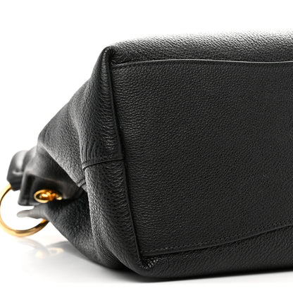 Prada Vitello Phenix Embossed Logo Hobo Black 9 of 10