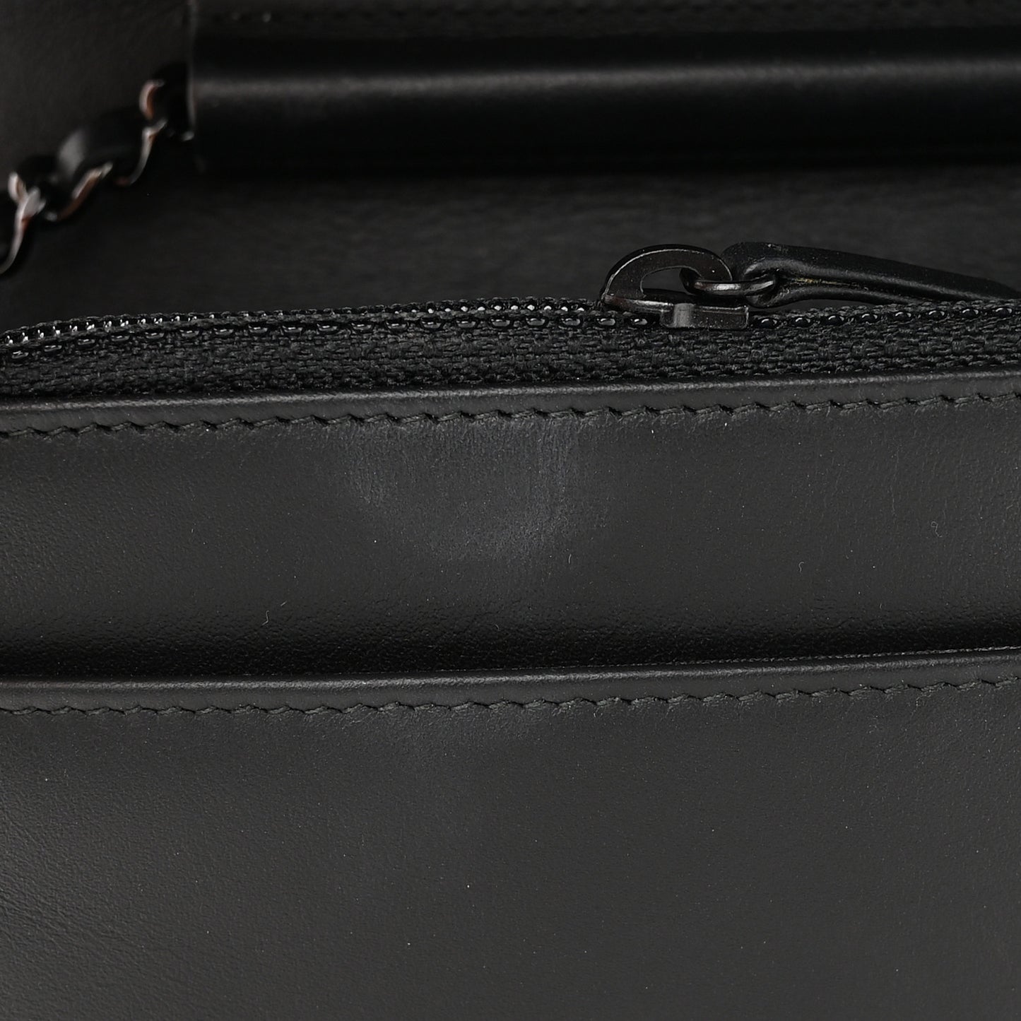 Calfskin Painted Chevron Embossed Boy Wallet On Chain WOC Black