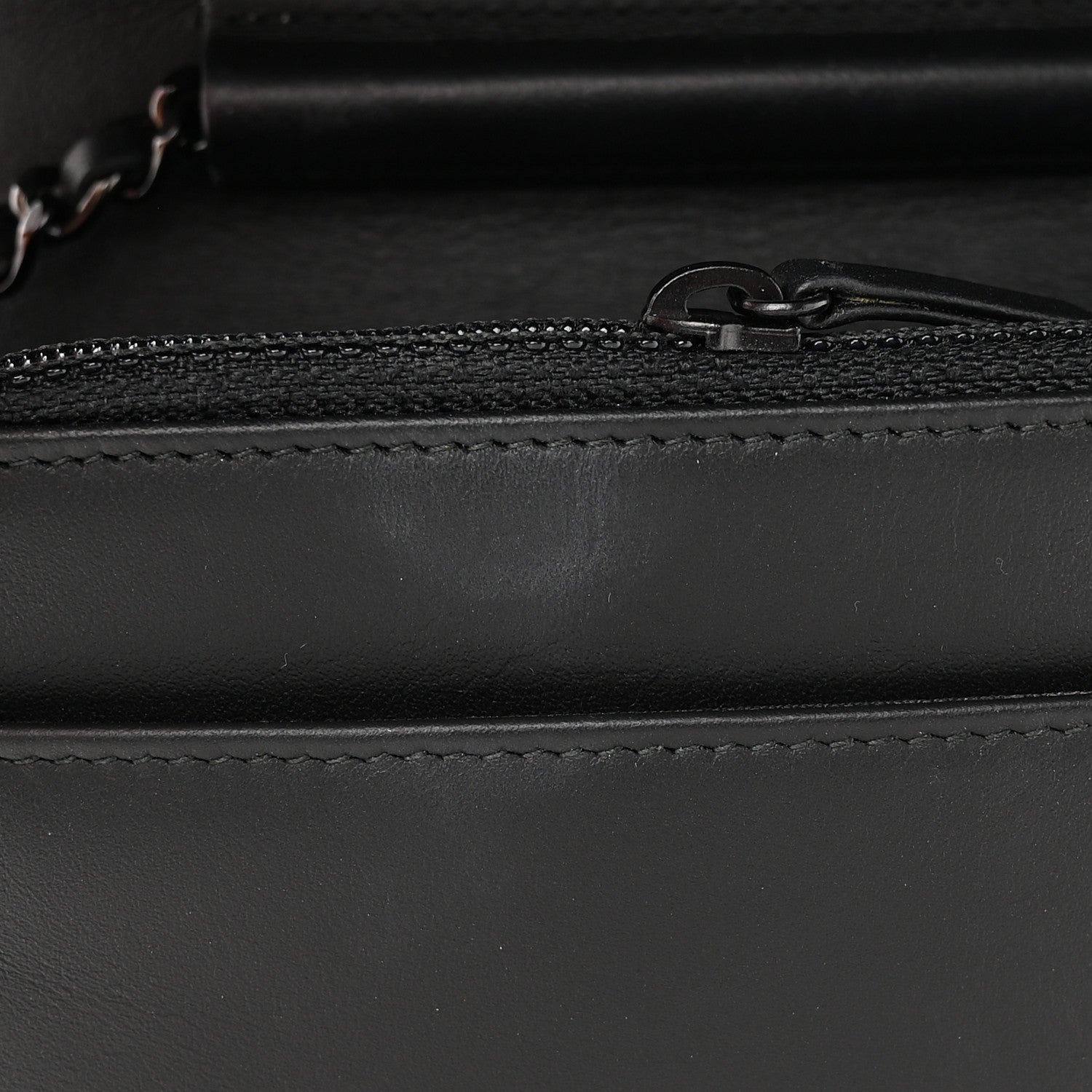 Chanel Calfskin Painted Chevron Embossed Boy Wallet On Chain WOC Black 13 of 15