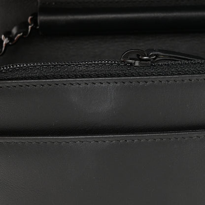 Chanel Calfskin Painted Chevron Embossed Boy Wallet On Chain WOC Black 13 of 15