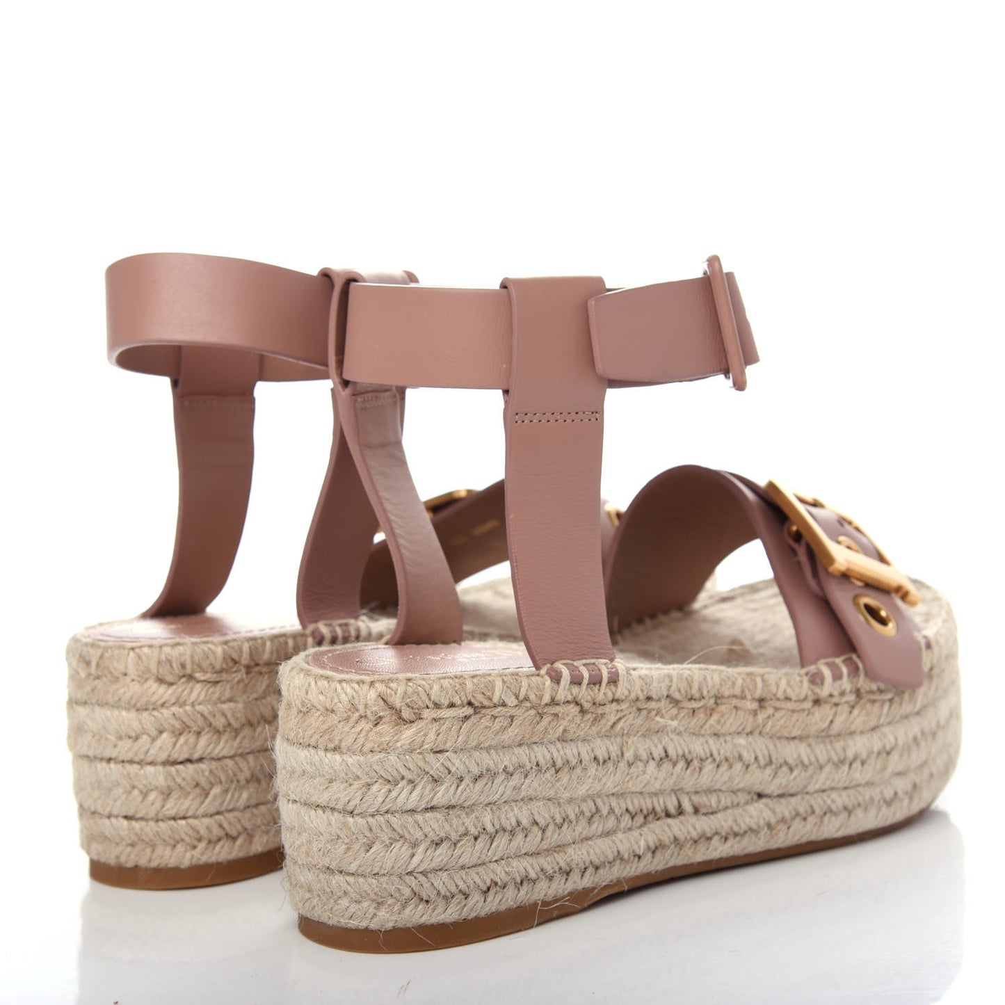 Calfskin D-Dior Espadrille Platform Sandals 37 Rose De Vents
