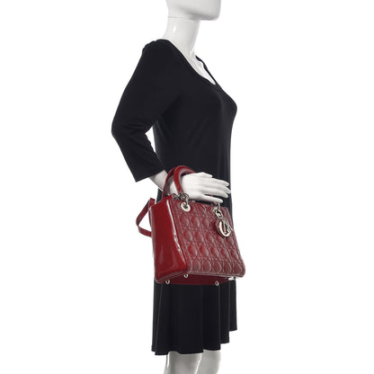 Christian Dior Patent Cannage Medium Lady Dior Red 3 of 13