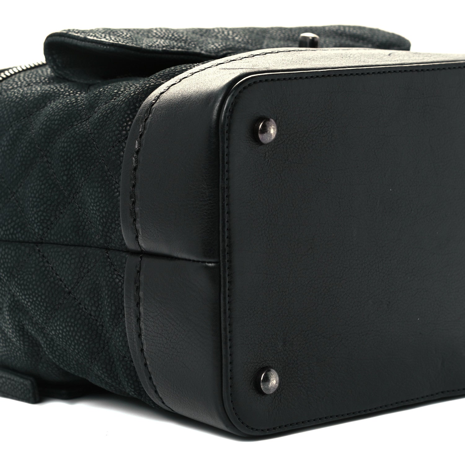 Chanel Iridescent Grained Calfskin Quilted Globe Trotter Vanity Case Black 11 of 12