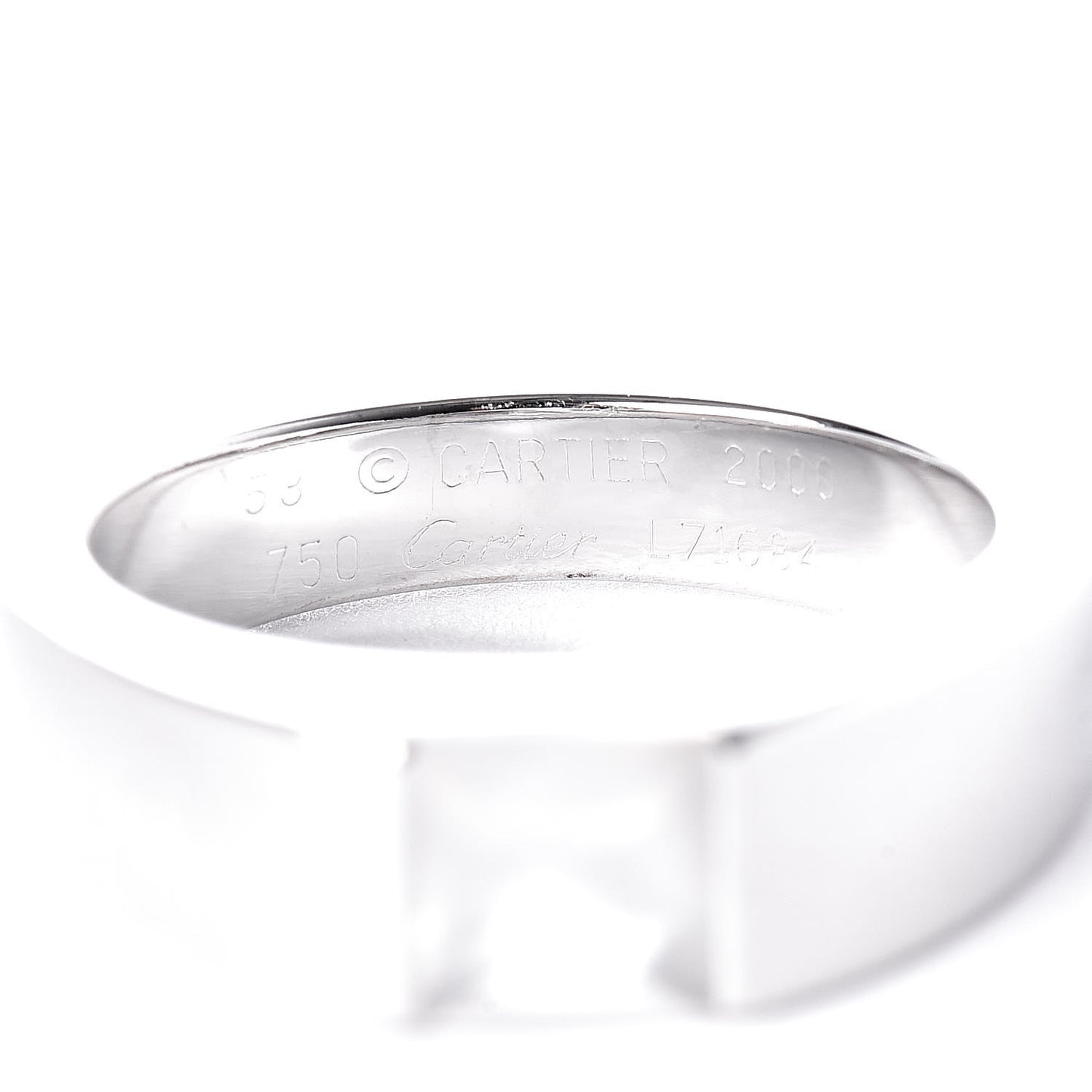 18K White Gold Moonstone Tank Ring 53 6.5