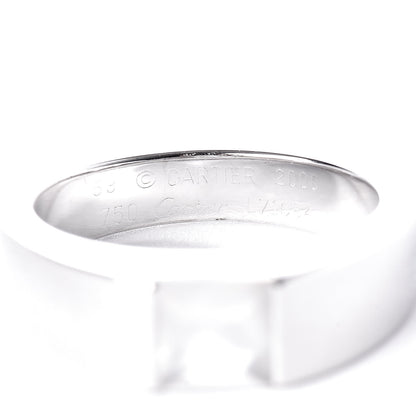 Cartier 18K White Gold Moonstone Tank Ring 53 6.5 7 of 8