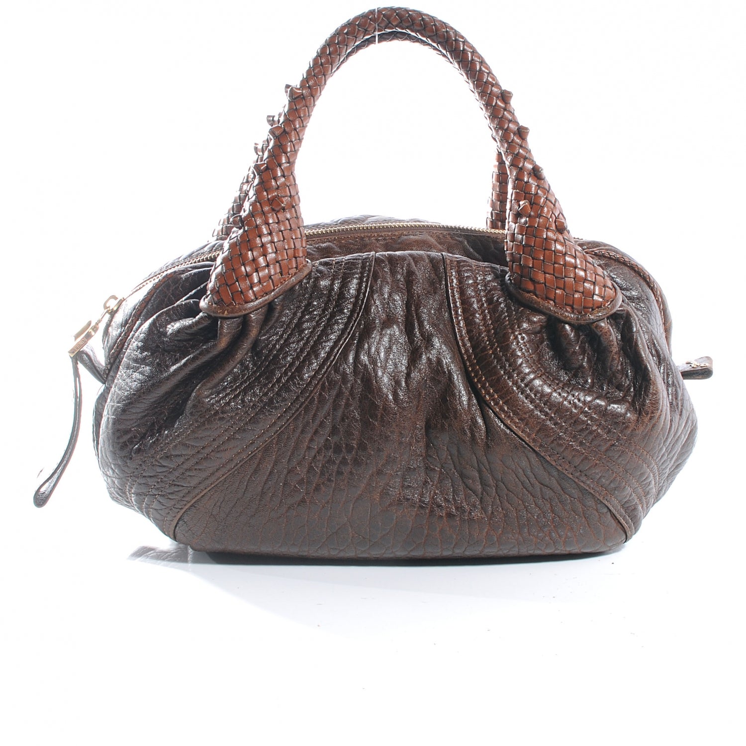Fendi Nappa Nuvolata Spy Bowler Cognac 1 of 8
