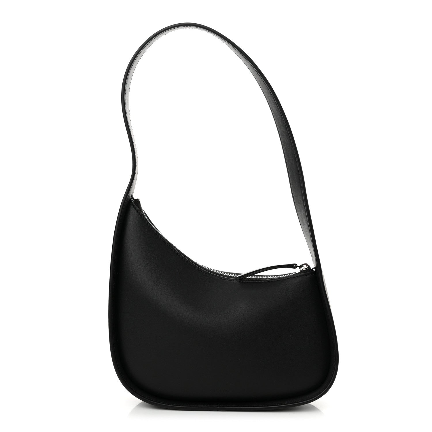 The Row Smooth Calfskin Half Moon Shoulder Bag Black 1 of 14