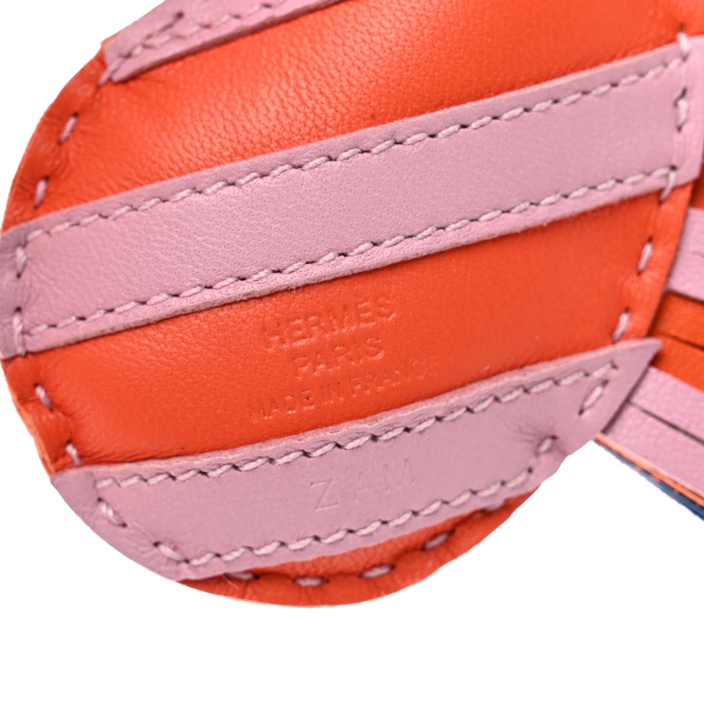 Milo Lambskin Geegee Savannah Bag Charm Orange Poppy Mauve Sylvestre Bleu de France