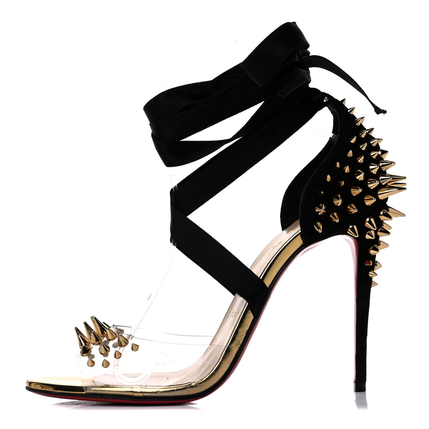 PVC Specchio Nappa Laser Barbarissima Sandals 38.5 Black