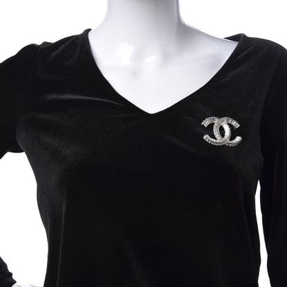 Chanel Baguette Crystal CC Brooch Silver 2 of 5