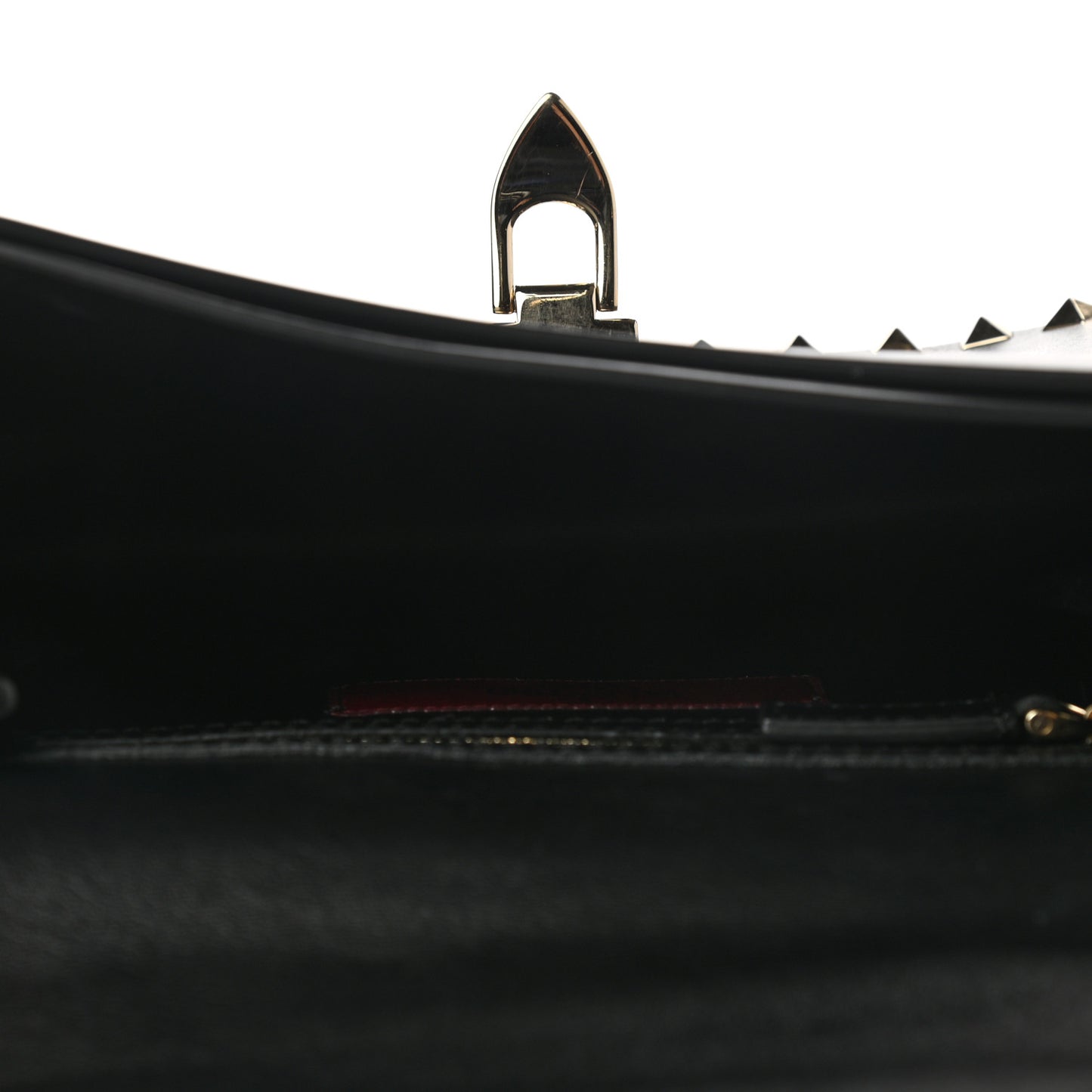 Vitello Rockstud Shoulder Flap Messenger Bag Black