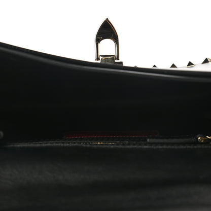 Valentino Garavani Vitello Rockstud Shoulder Flap Messenger Bag Black 5 of 8