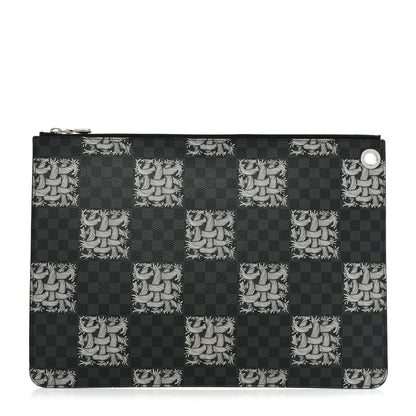 Louis Vuitton Damier Graphite Rope Pochette Joules GM White 1 of 12