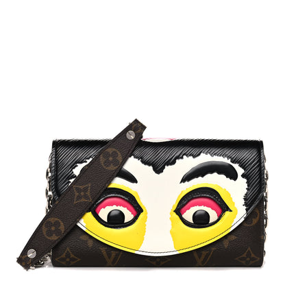 Louis Vuitton Monogram Kabuki Chain Wallet Black 1 of 8