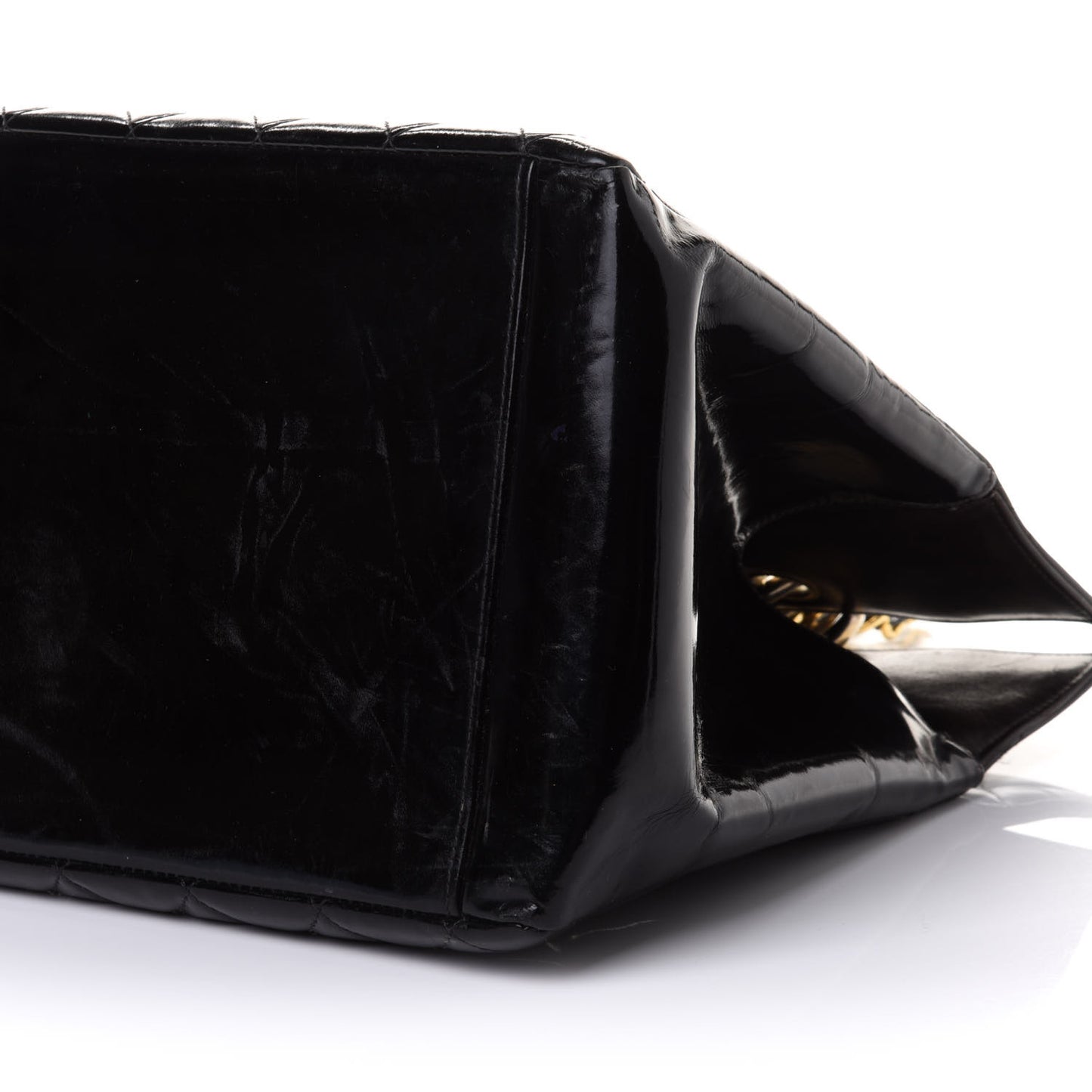 Patent Quilted Grand Shopping Tote GST Black