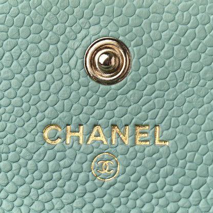 Chanel Caviar Quilted Boy Flap Card Holder Light Blue 6 of 9