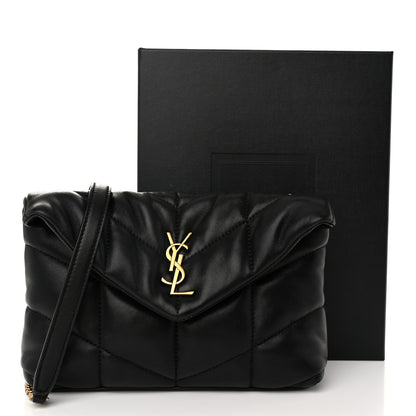 Saint Laurent Lambskin Quilted Toy Loulou Puffer Monogram Chain Satchel Black 11 of 11