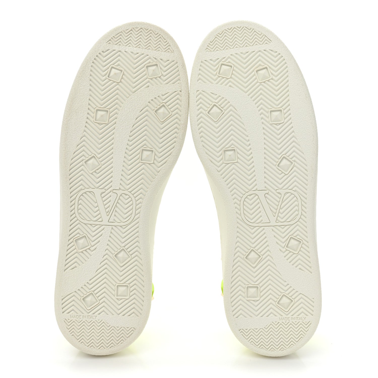 Valentino Garavani Calfskin Womens Backnet Sneakers 37.5 White Fluo Green 6 of 11