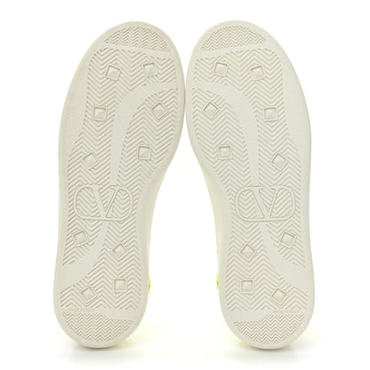 Valentino Garavani Calfskin Womens Backnet Sneakers 37.5 White Fluo Green 6 of 11