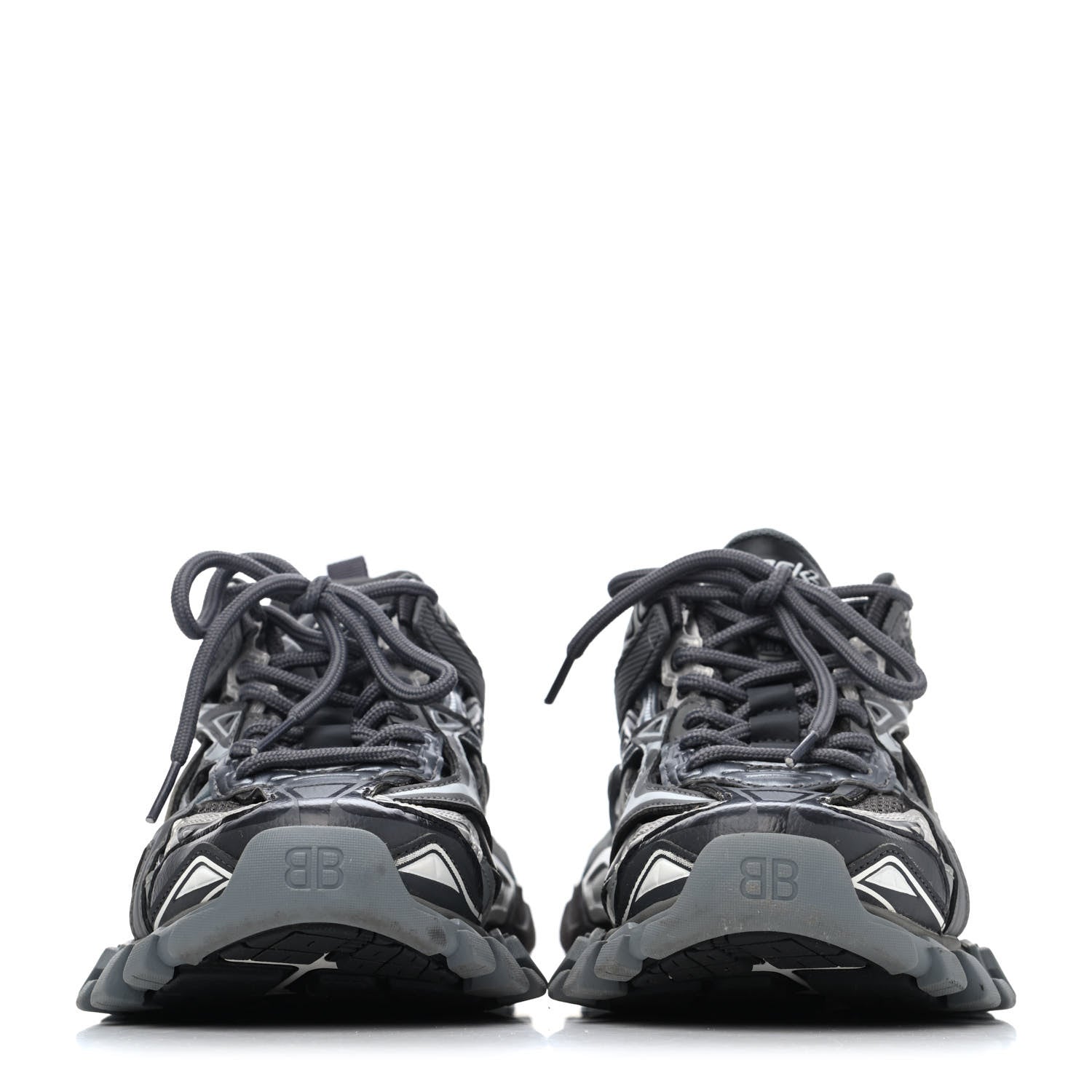Balenciaga Rubber Mesh Bi-Color Womens Track.2 Open Sneakers 36 Grey Black 2 of 4