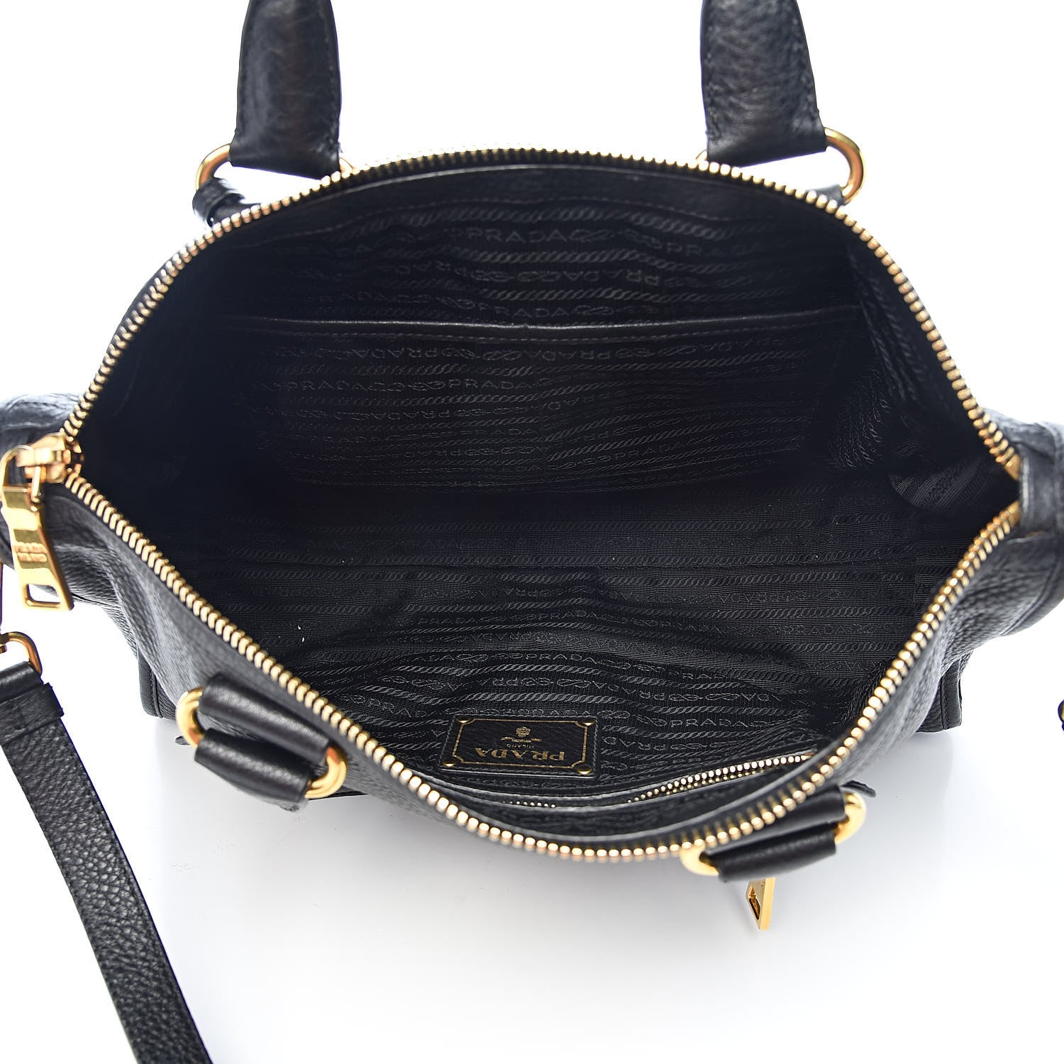 Prada Vitello Daino Shopping Satchel Black 5 of 12