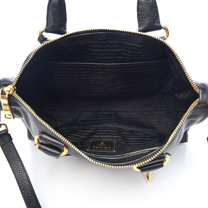 Prada Vitello Daino Shopping Satchel Black 5 of 12