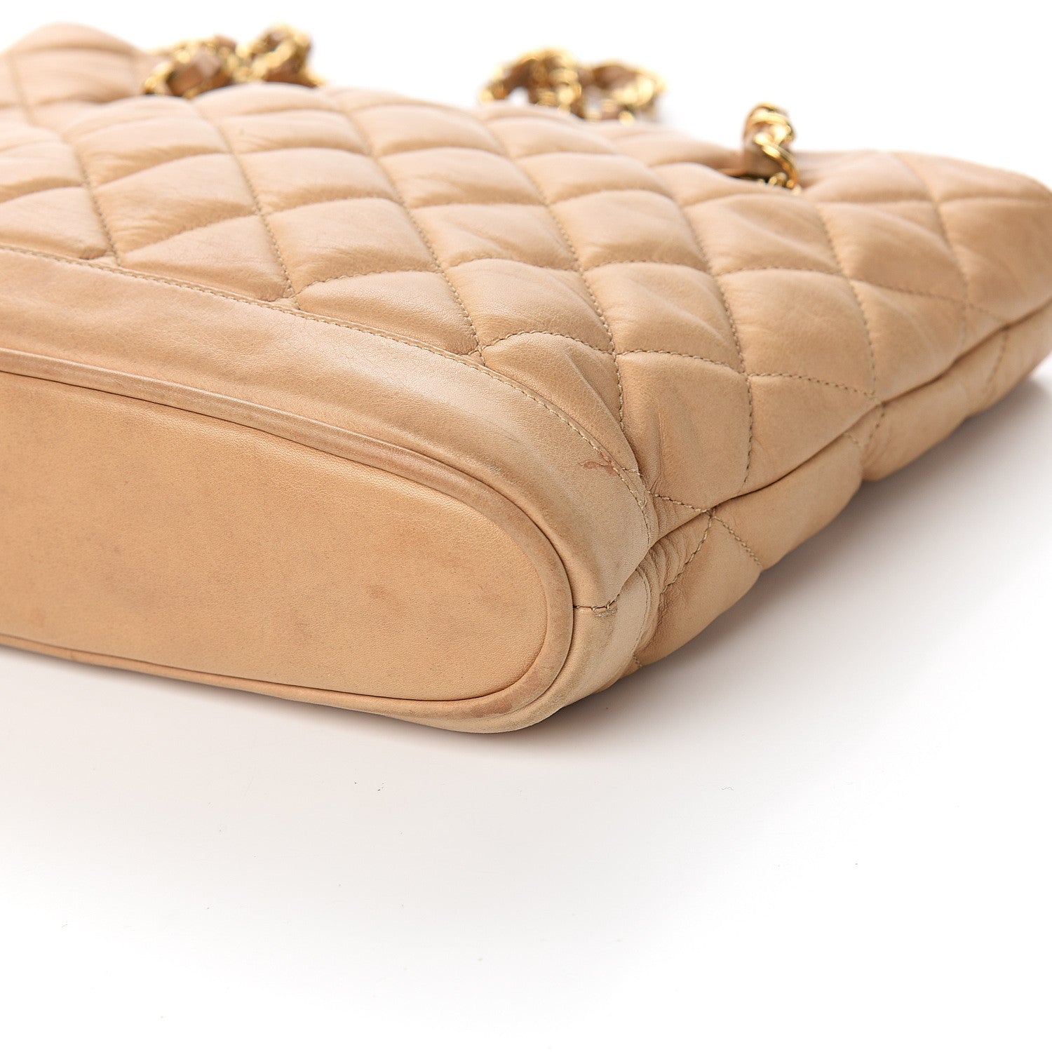 Chanel Lambskin Quilted Shoulder Bag Beige 8 of 9