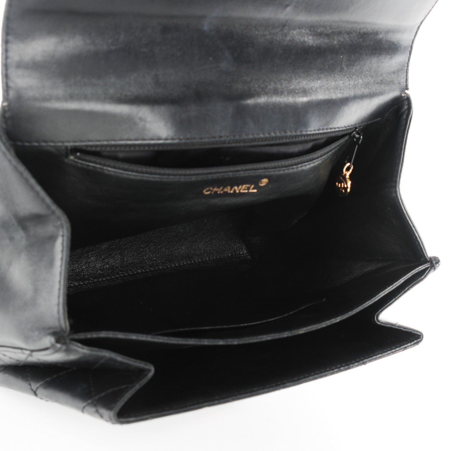 Chanel Lambskin Quilted Flap Shoulder Bag Black 9 of 9