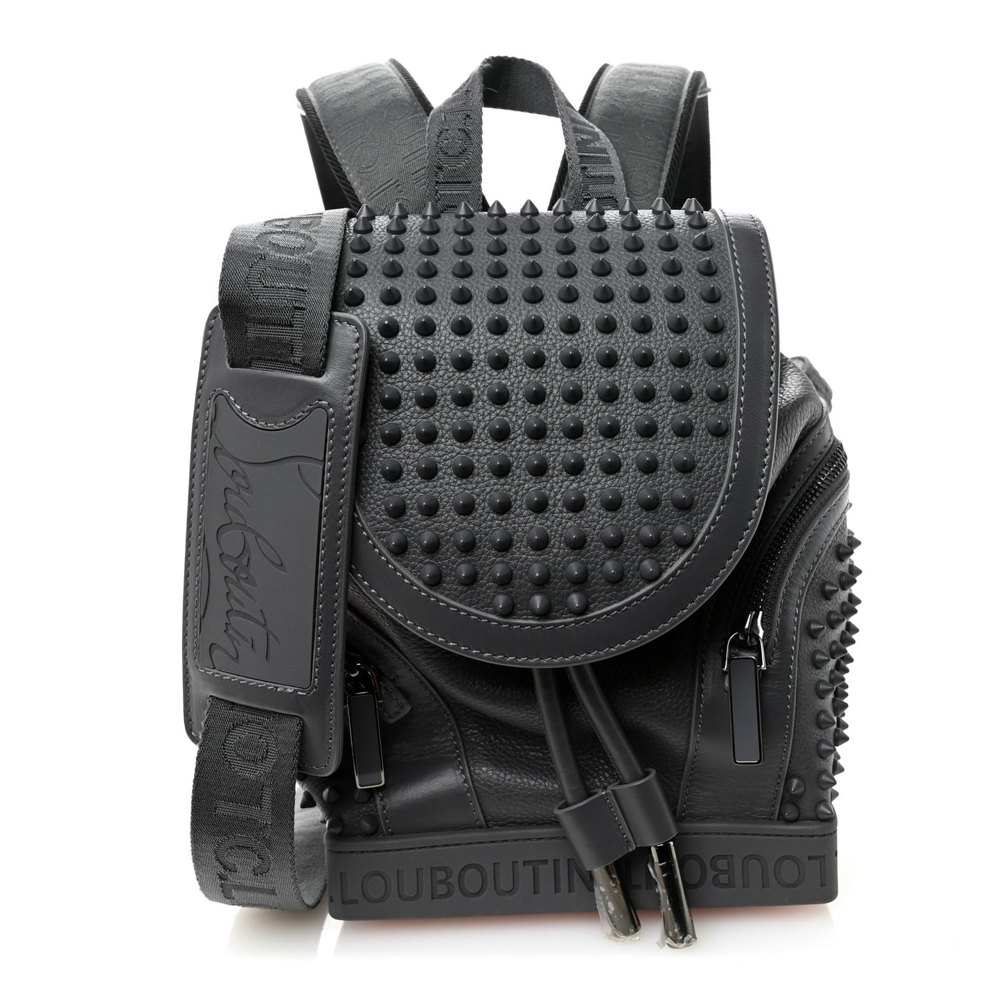 Calfskin Spiked Small Explorafunk Backpack Charbon