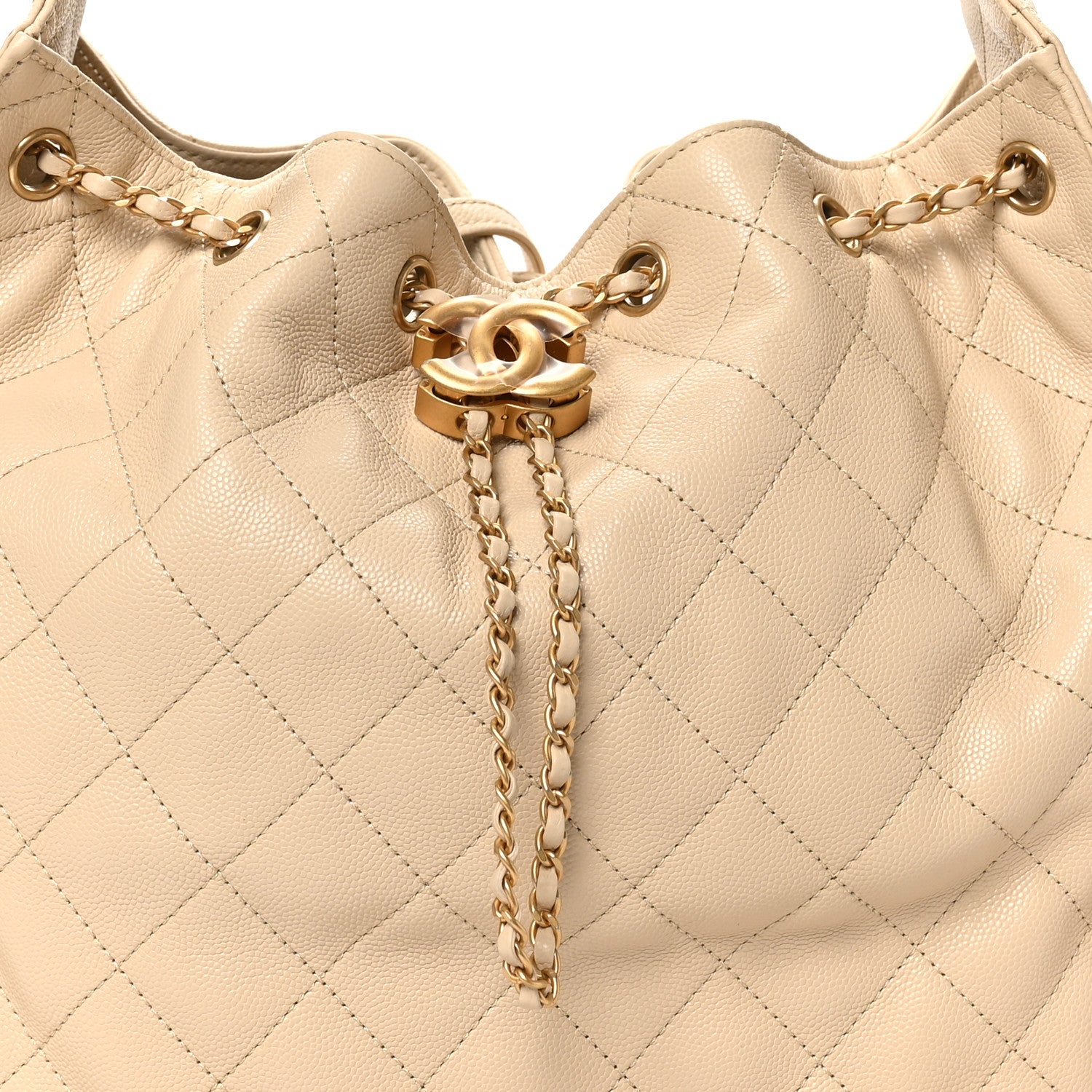 Chanel Caviar Quilted Medium Chanel 25 Handbag Beige 9 of 11