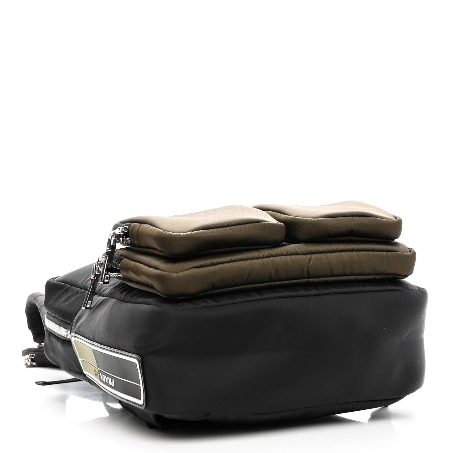 Nylon Medium Boxy Backpack Black Olive
