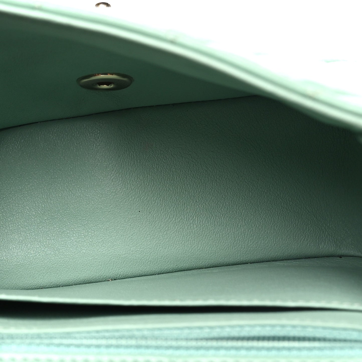 Lambskin Quilted Mini Square Flap Light Green