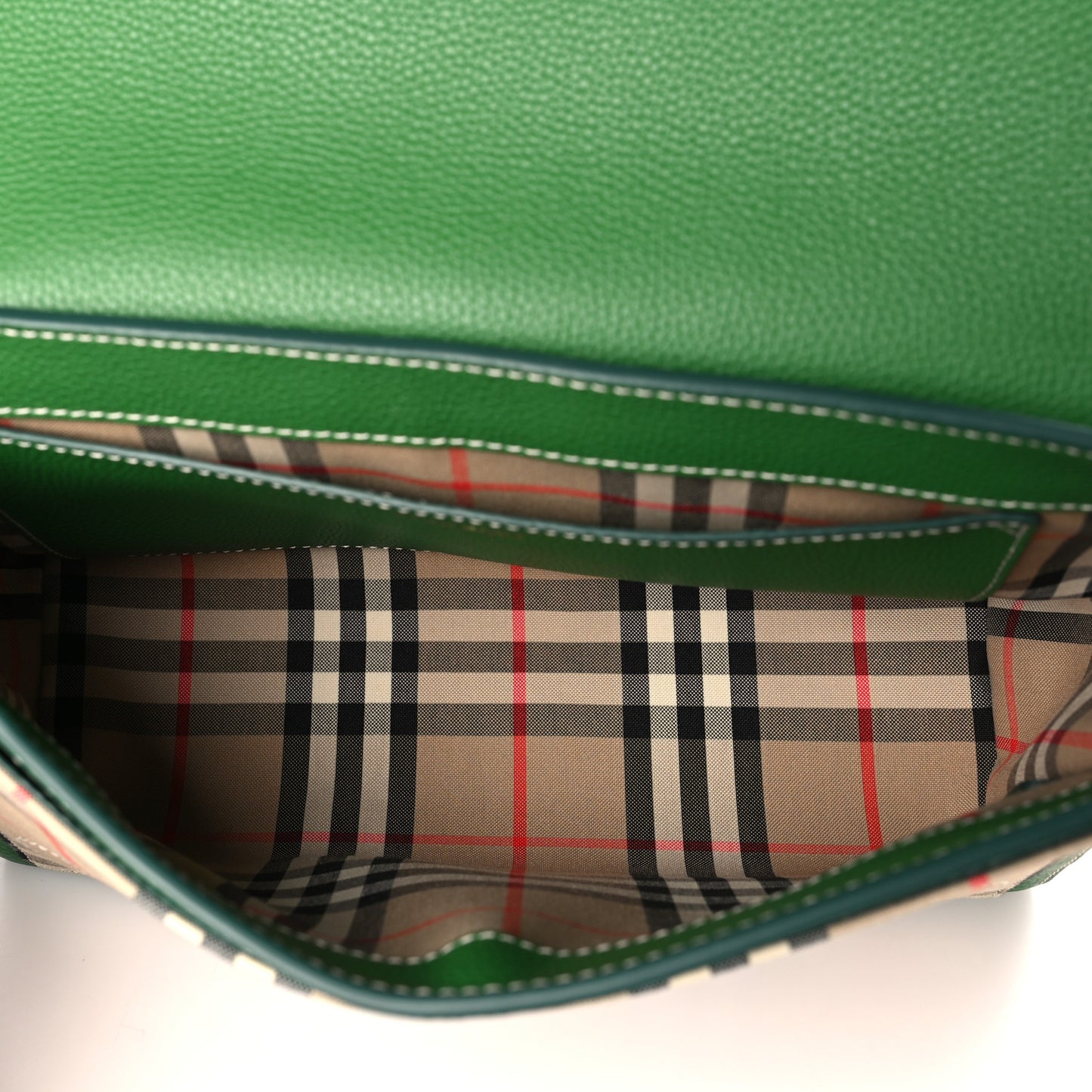 Grainy Calfskin Vintage Check Note Crossbody Bag Ivy Green