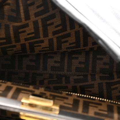 Fendi Goatskin Zucca Large Peekaboo Iconic Satchel Black Tobacco 6 of 11