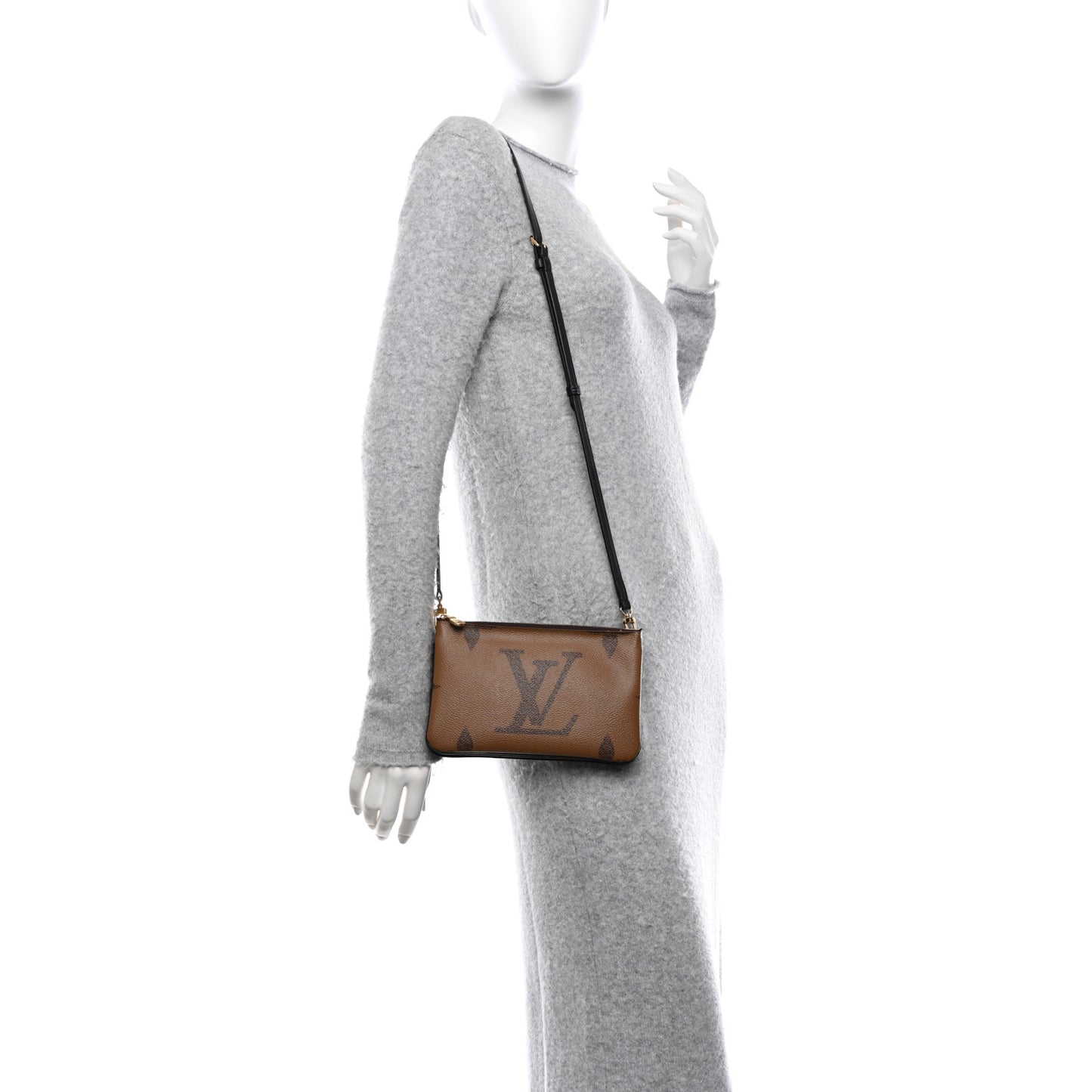 Reverse Monogram Giant Double Zip Pochette