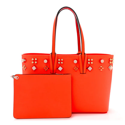 Christian Louboutin Calfskin Empire Spike Studded East West Cabata Tote Sunrise Multicolor 3 of 11