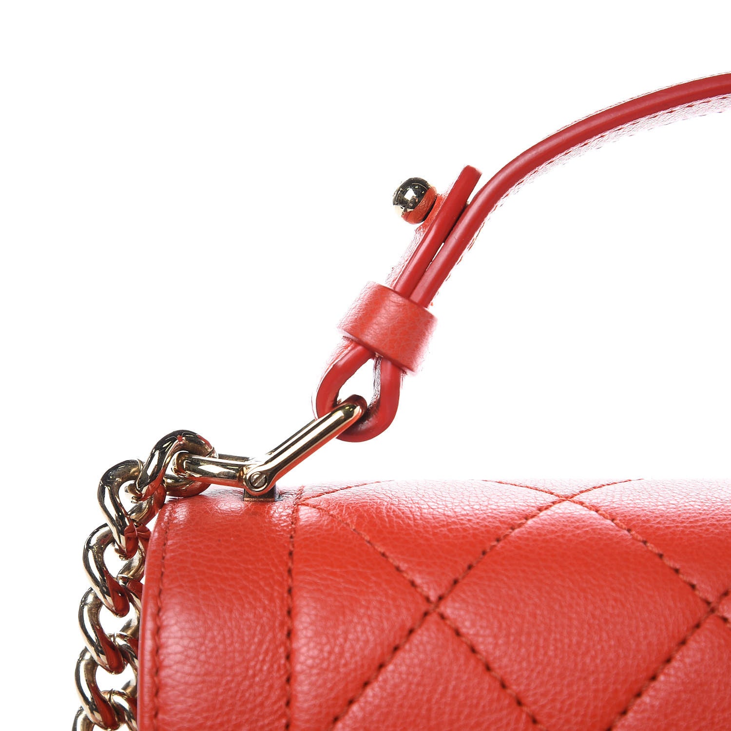 Chanel Grained Calfskin Quilted Medium Label Click Flap Bag Red 13 of 13